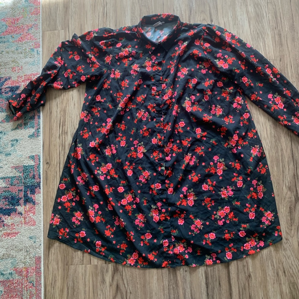 ASOS semi-sheer size 20 dress - boxy fit - button up